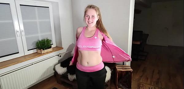  Big ass teen Maja stops workout for sex